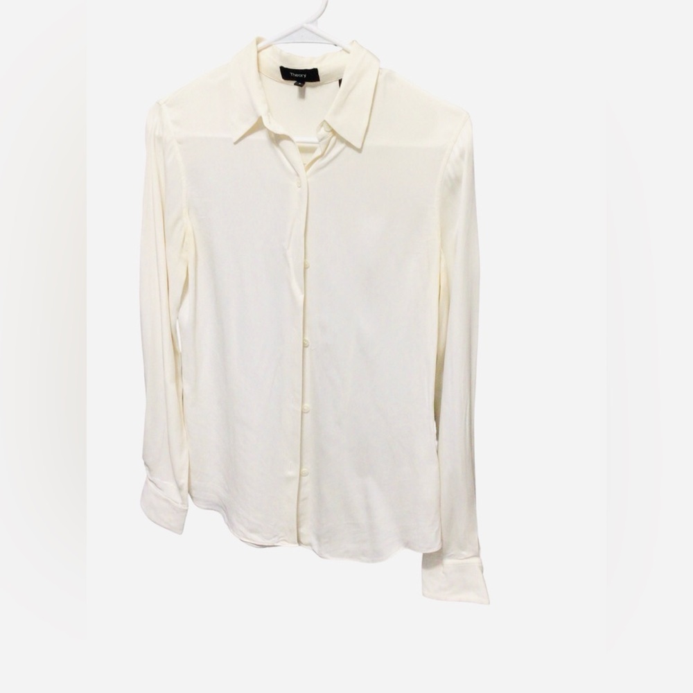 Theory Cream Button Down Shirt